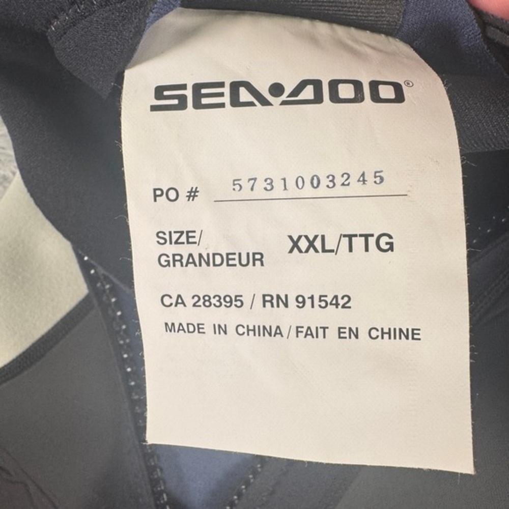 Sea-Doo Mens XXL Shorty Wetsuit Black Navy Blue 4-Way Flex Spring Suit BRP - Picture 6 of 10